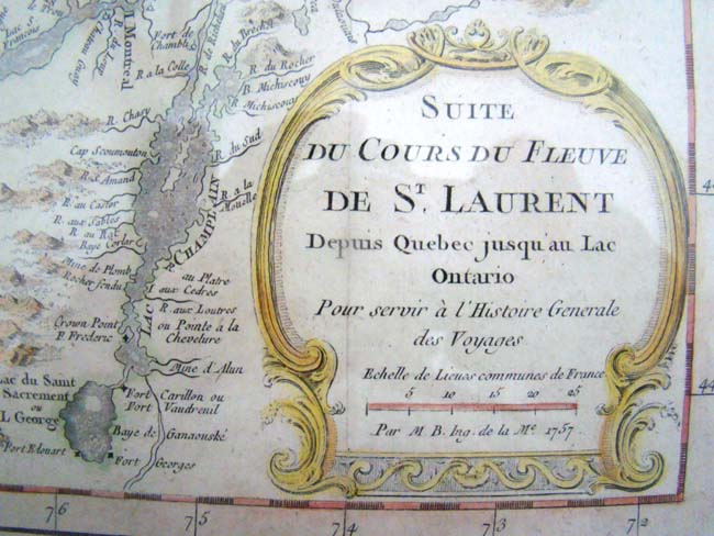 "Suite du cours du Fleuve de St. Laurent River to Lake Ontario" published by J.N. Bellin in 1757 — image 2